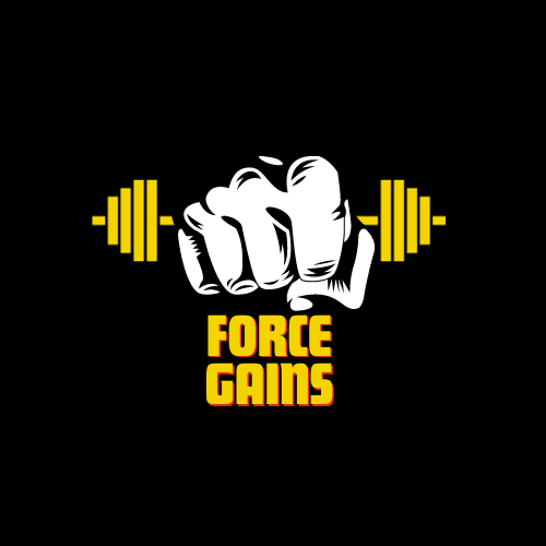 Black White and Yellow Bold Fitness Logo